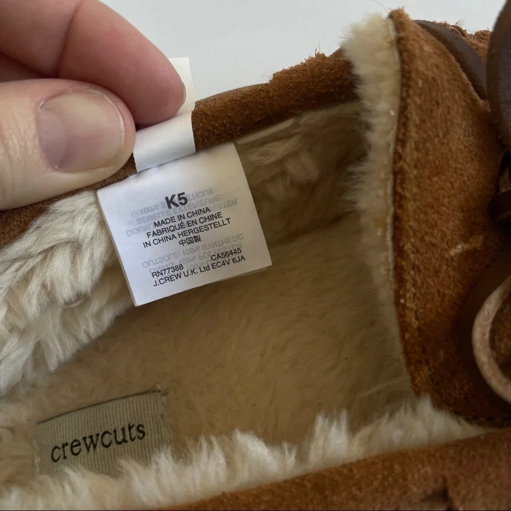 Crewcuts shearling lodge moccasins slippers
